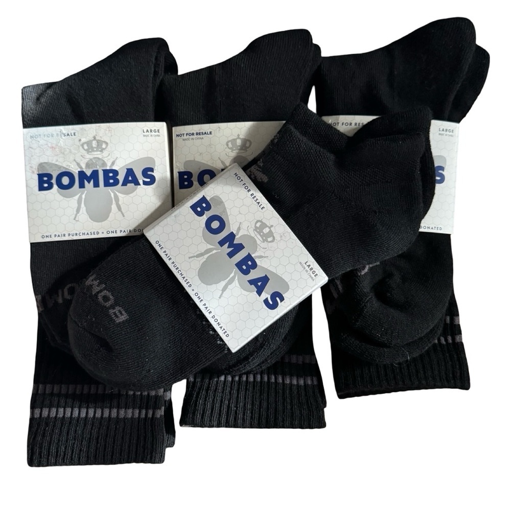 Pack of 4 Bombas Calf & Ankle Socks Size Large